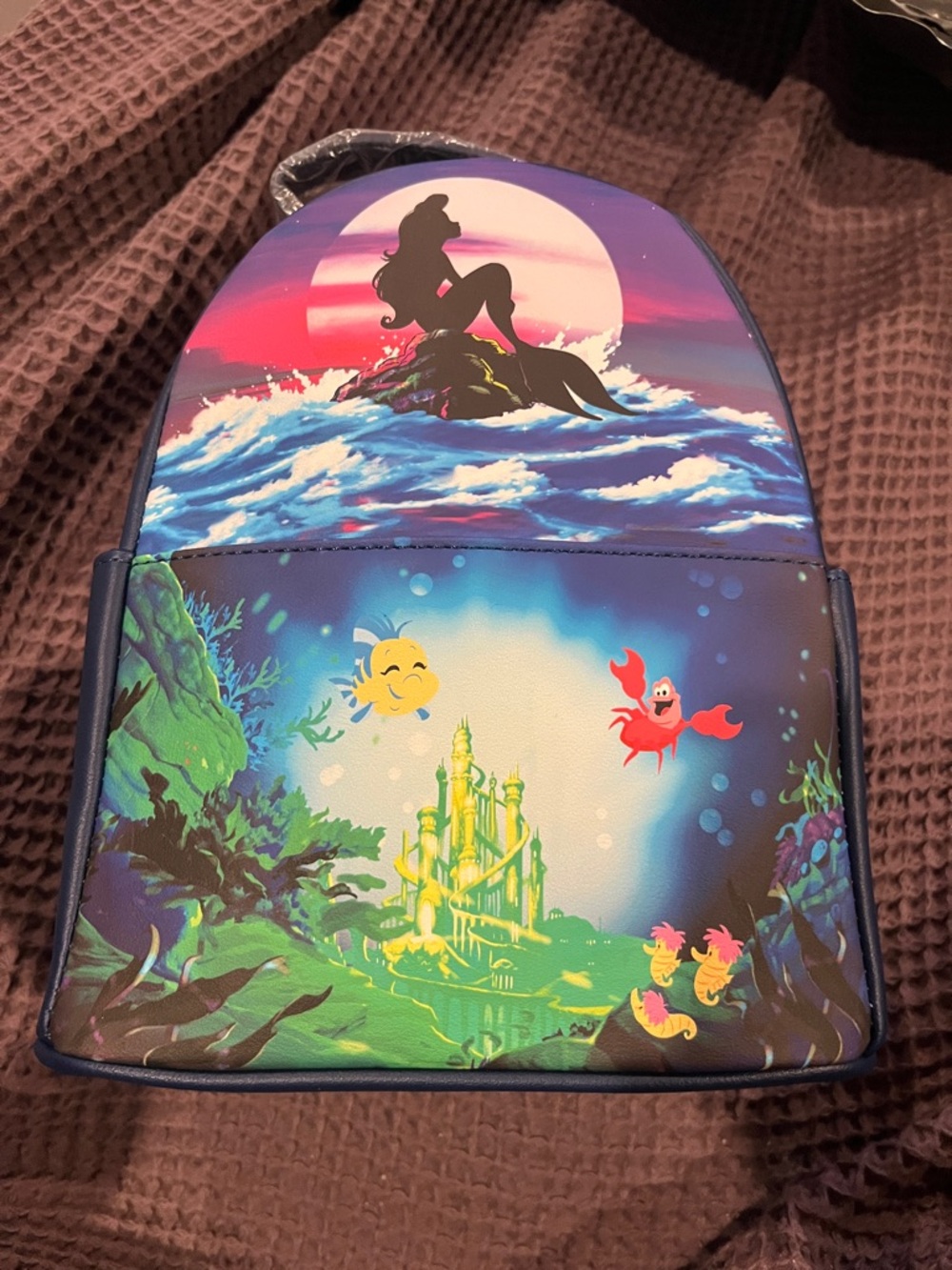 The Little Mermaid Themed Mini Backpack - Blue, Pink, Green loungefly